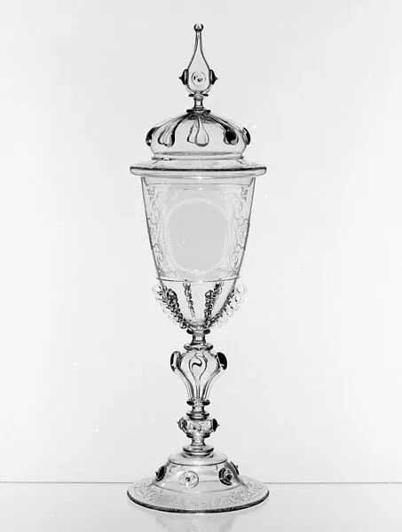 Cup with cover — Oskar Rautier|Rheinische Glashütten-Actien-Gesellschaft|Köln-Ehrenfeld
