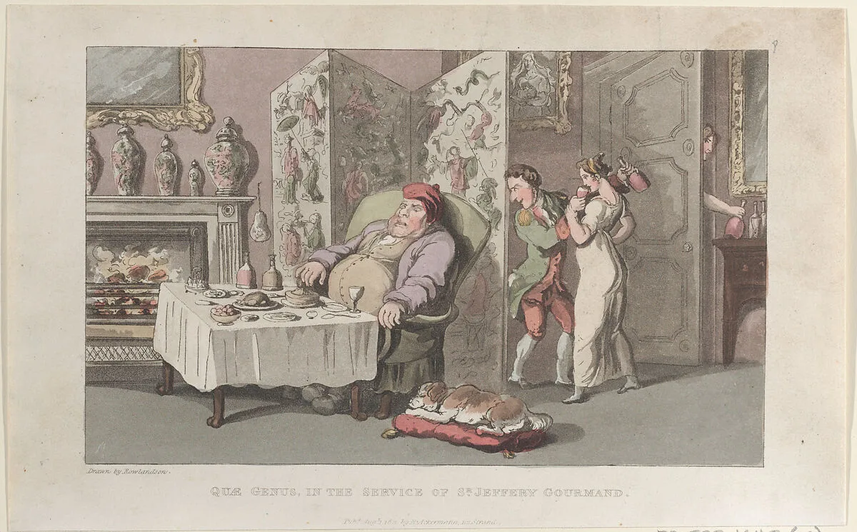 Quae Genus, in the Service of Sr. Jeffery Gourmand — William Combe|J. Diggens|Rudolph Ackermann, London|Thomas Rowlandson