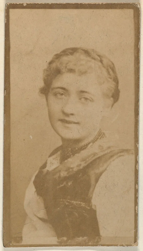 Portrait of actress with braided hair, from the Actresses series (N668) — Unknown