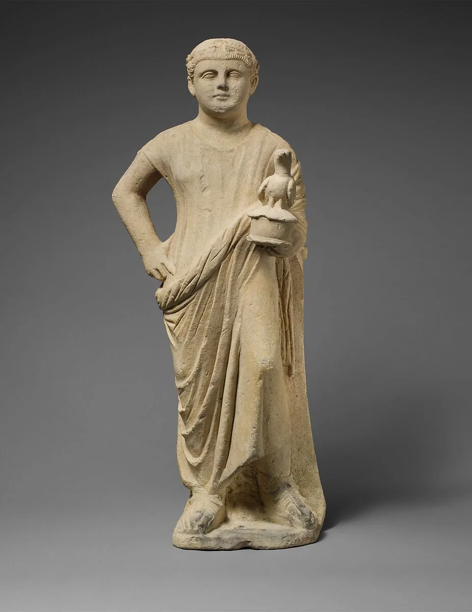 Limestone statuette of a boy as a votary — Unknown