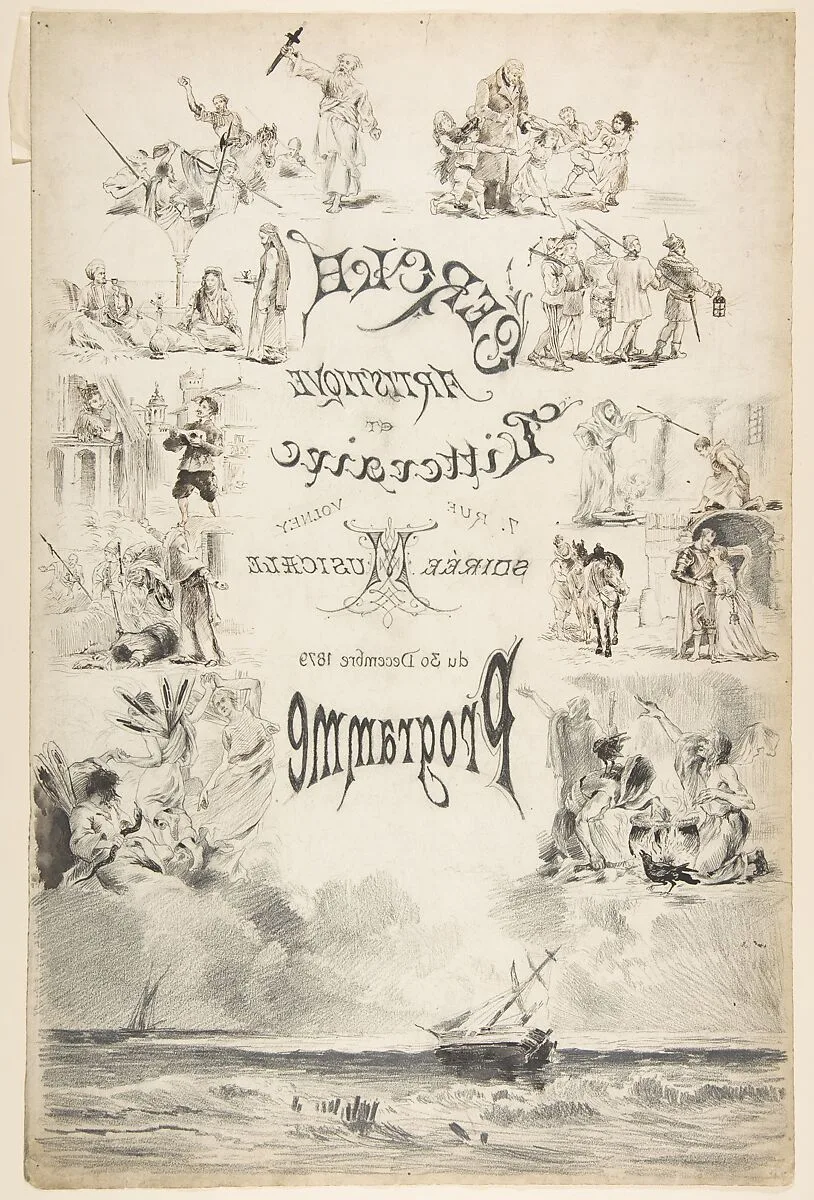 Design for a Music Program — Anonymous, French, 19th century