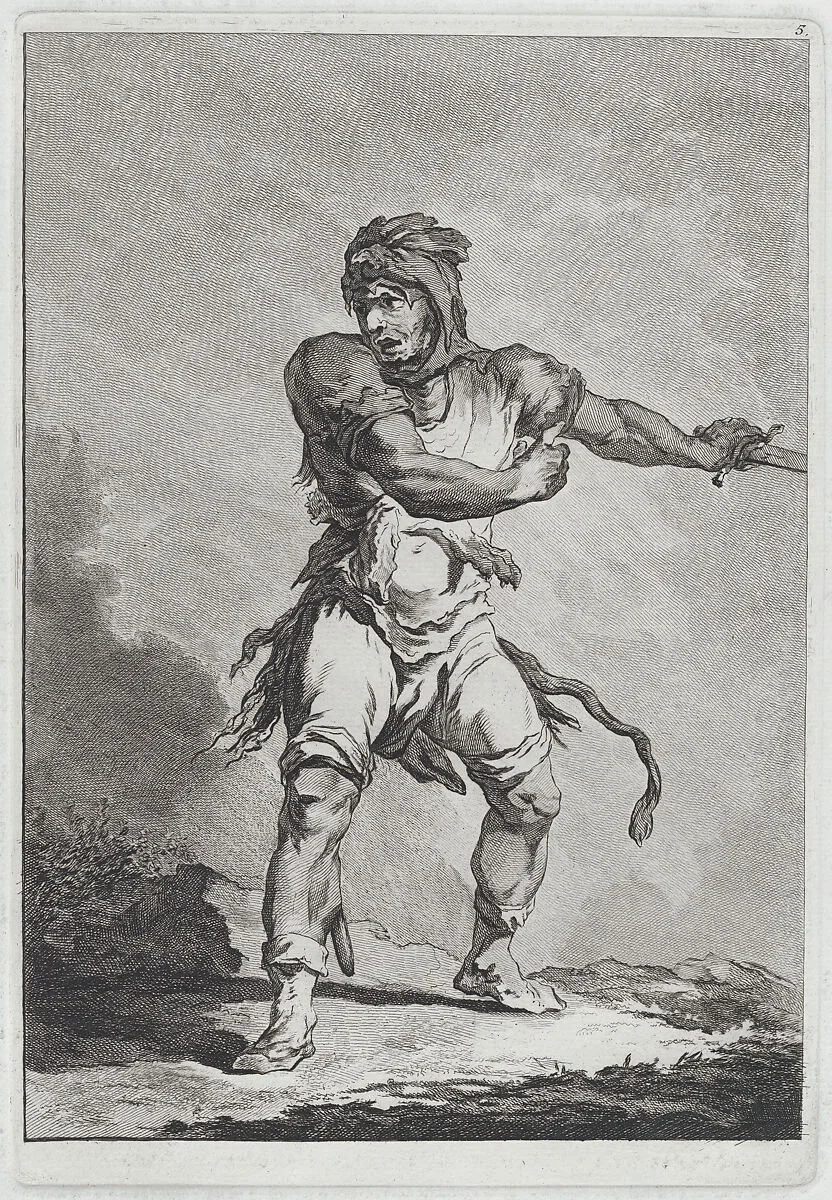 Savage Soldier Holding a Sword — Philippe Jacques de Loutherbourg|Matthias Pfenninger