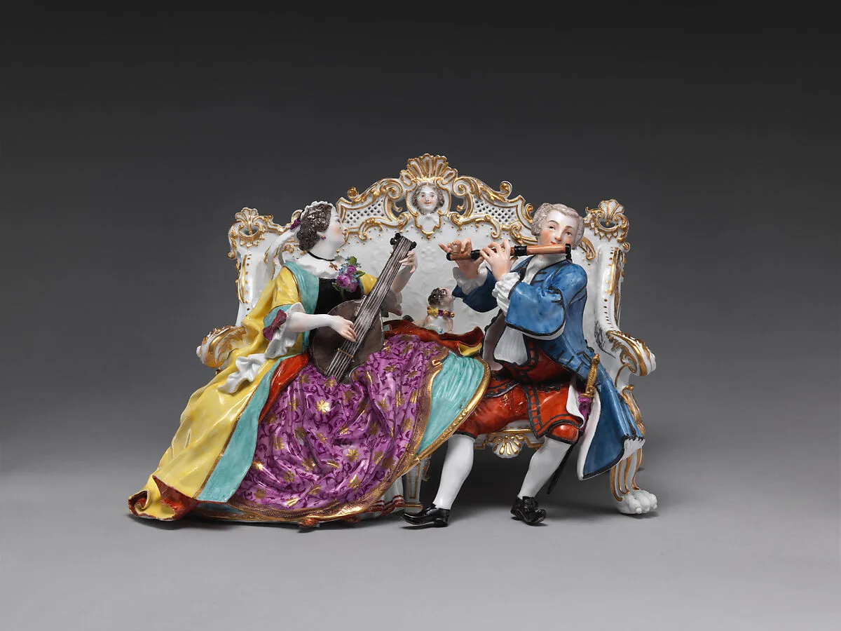 Lady and gentleman playing a duet — Johann Joachim Kändler|Meissen Manufactory