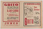 Broadside comprising four pages printed on both sides and published by the newspaper 'Grito' celebrating the work President Lázaro Cárdenas did to stop the foreign petroleum companies exploiting Mexcian resources — Leopoldo Méndez