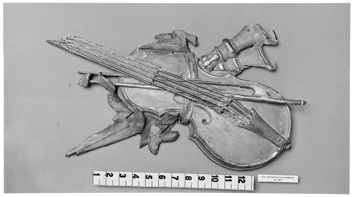 Trophy of musical instruments detail — Unknown