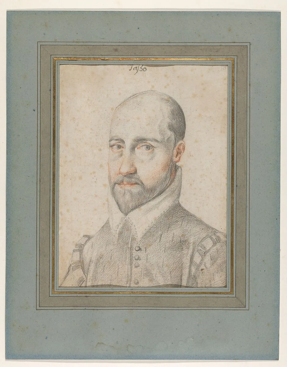 Bust-length Portrait of Torquato Tasso — Anonymous, French, 17th century|Federico Zuccaro (Zuccari)