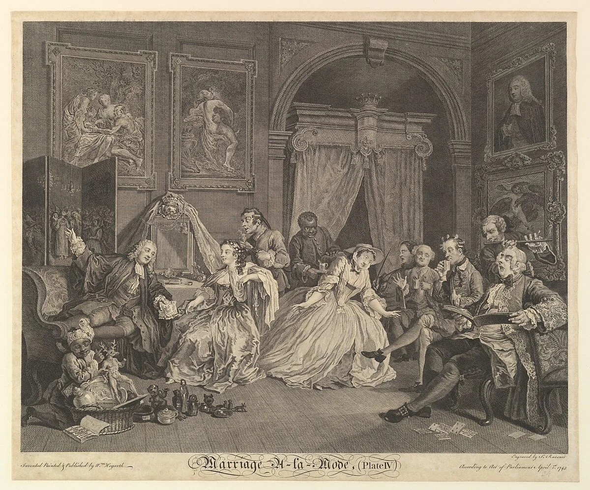 Marriage A-la-Mode, Plate IV — William Hogarth|Simon Francis Ravenet, the elder