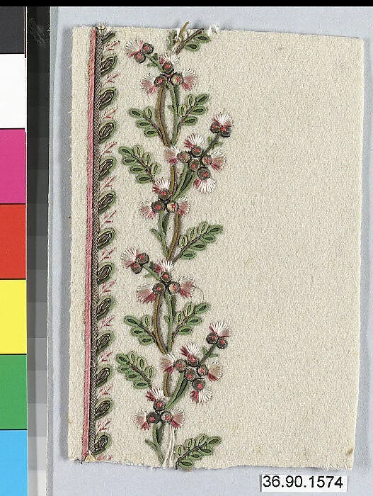 Embroidery sample for a man’s suit — Unknown