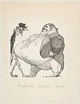 A Fat Man Confronting a Thin Man — David Levine