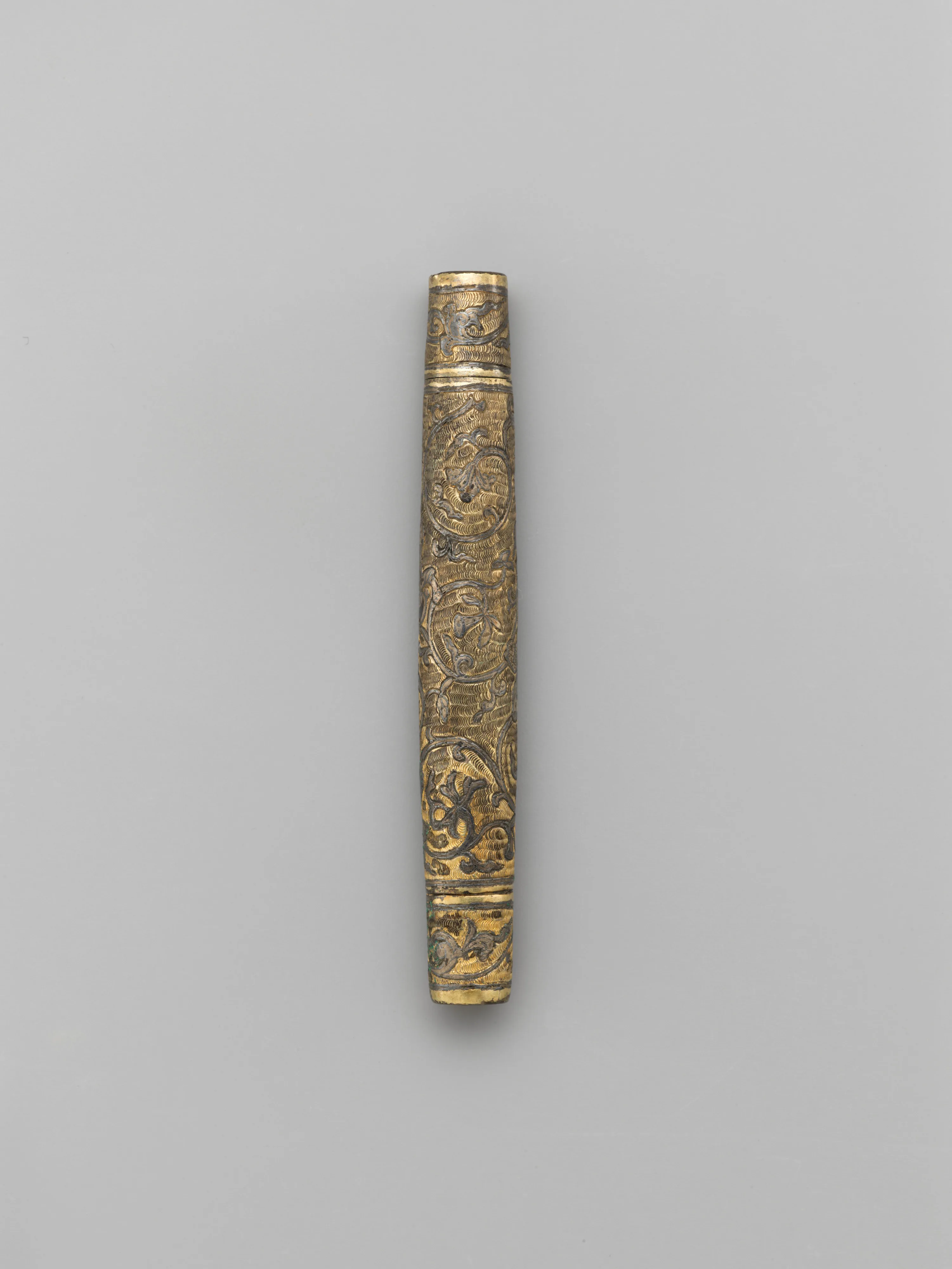 은제도금 (은에 금을 입힌) 침통 고려|銀製鍍金針筒 高麗|Needle case and bobbin — Unknown
