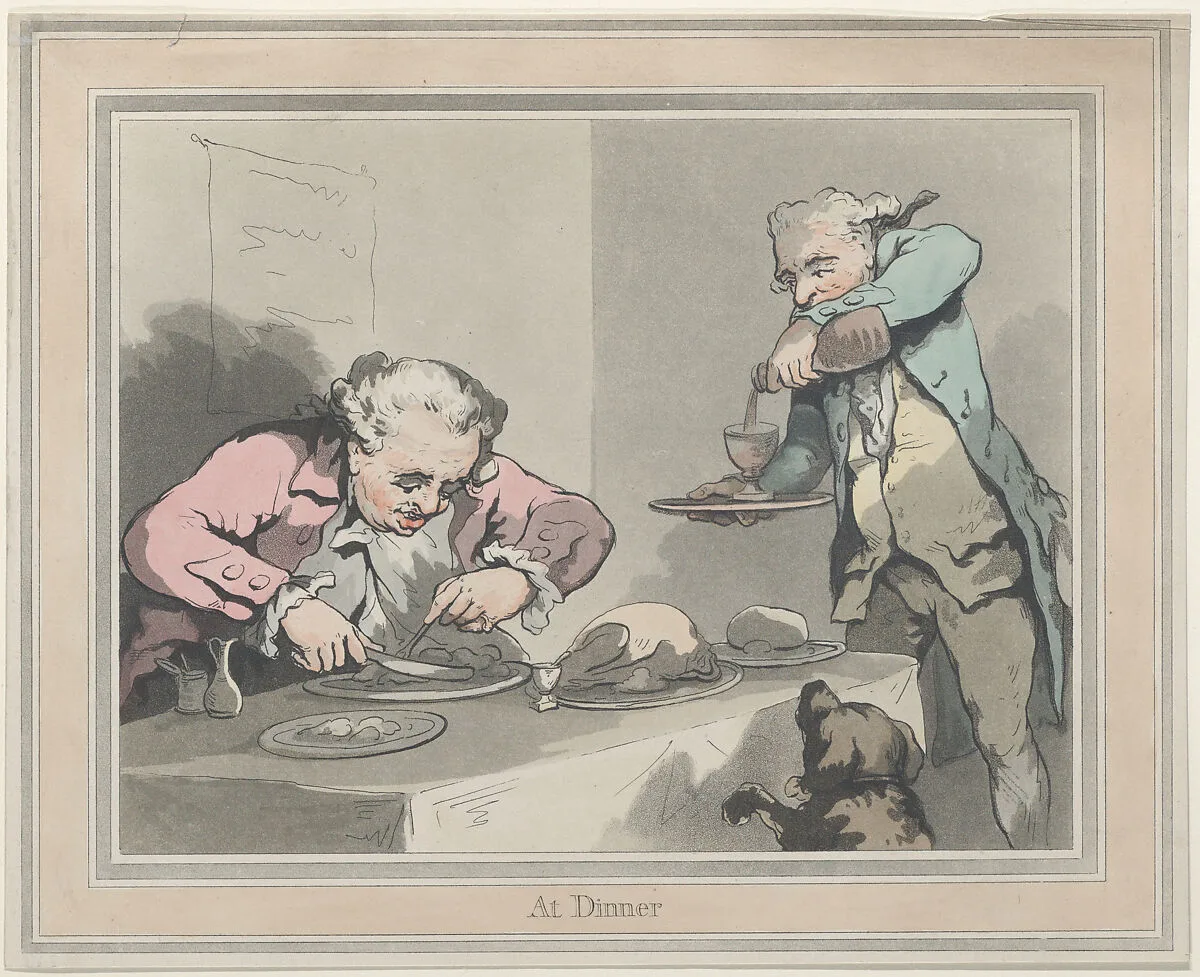 At Dinner — Thomas Rowlandson