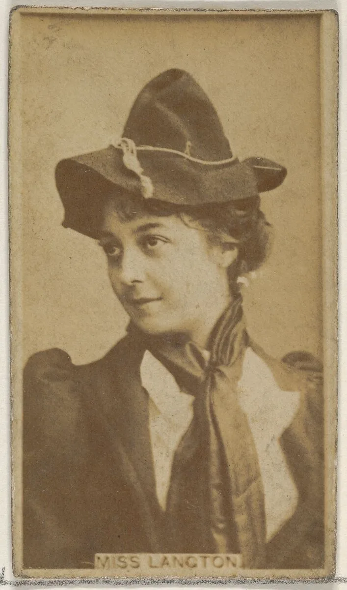 Miss Langton, from the Actors and Actresses series (N45, Type 8) for Virginia Brights Cigarettes — Allen & Ginter