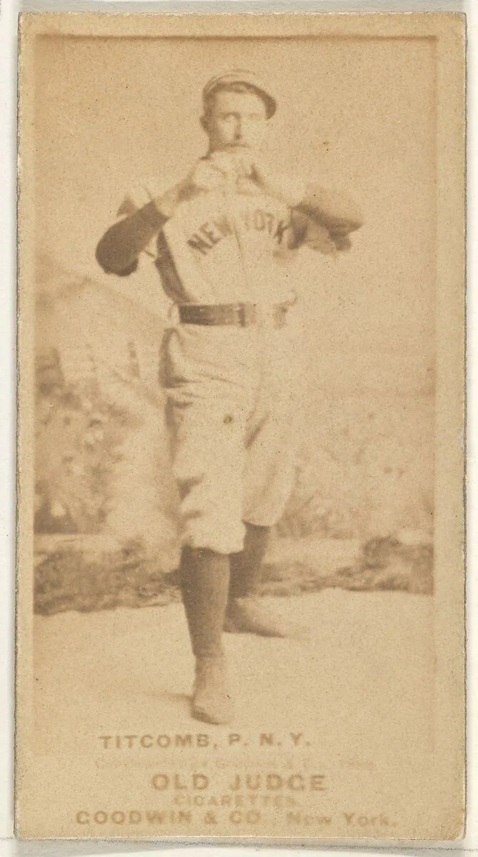 Ledell "Cannonball" Titcomb, Pitcher, New York, from the Old Judge series (N172) for Old Judge Cigarettes — Goodwin & Company