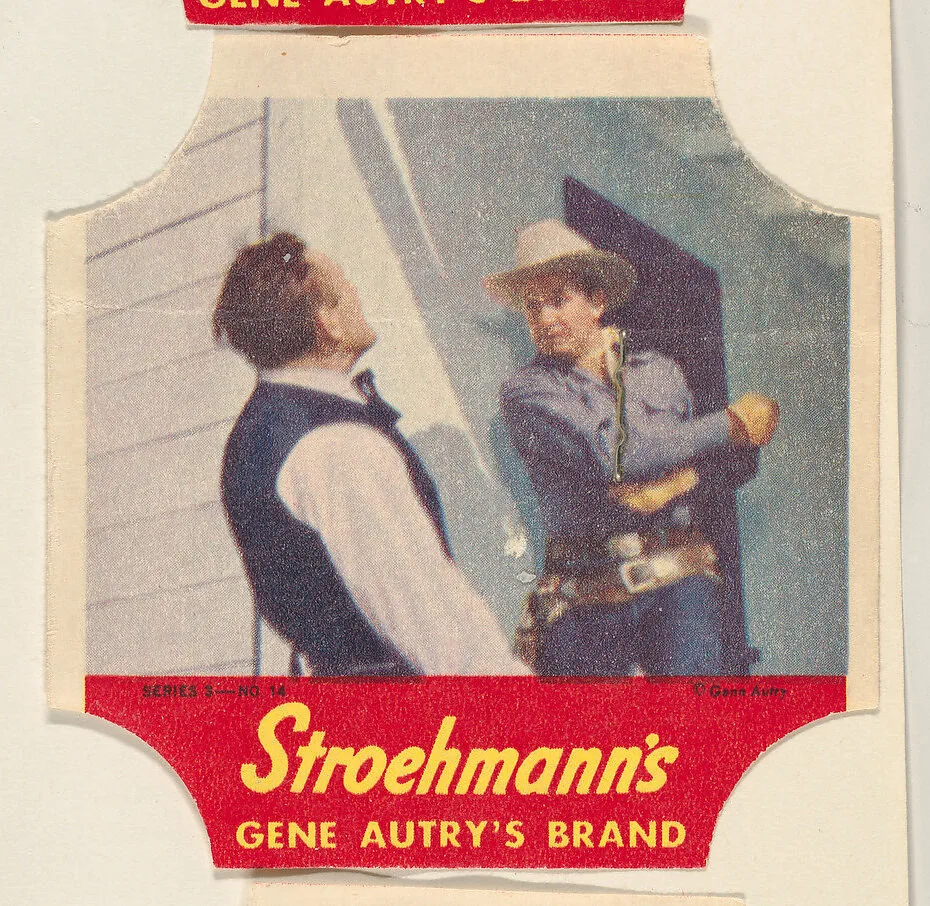 Gene Autry's Brand, Series 3, No. 14, from the Gene Autry's Brand bread end labels series (D290-7) issued by Stroehmann Bread Company — Stroehmann Bread Company