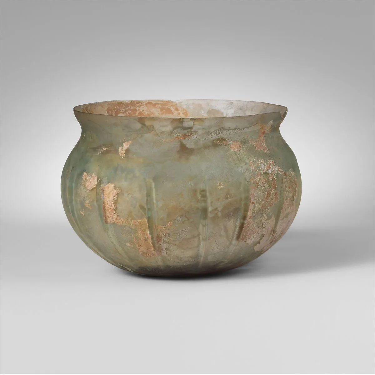 Glass ribbed bowl — Unknown