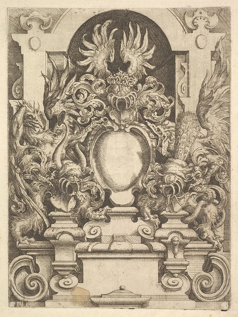 Design for a Cartouche, Plate from Dietterlin's Architecttura — Wendel Dietterlin, the Elder