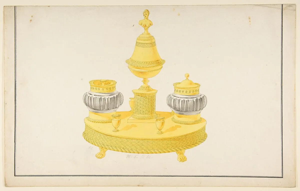 Design for a Pen and Ink Stand — Anonymous, French, 19th century