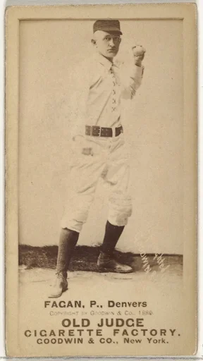 William A. "Bill" Fagan, Pitcher, Denver, from the Old Judge series (N172) for Old Judge Cigarettes