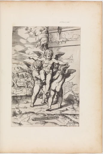 [Four Cupids; Apollo and Daphne in the Background]