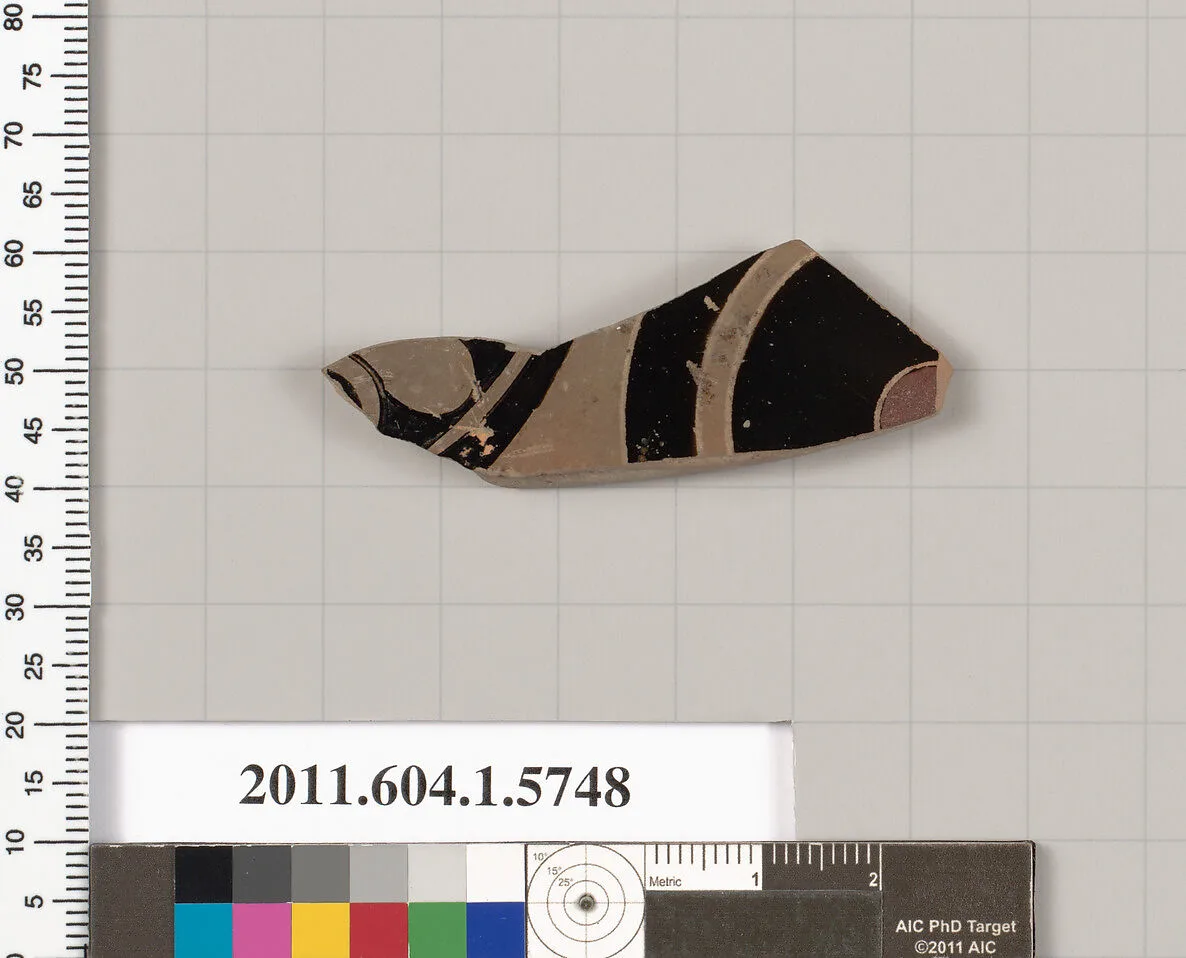 Terracotta fragment of a kylix: eye-cup (drinking cup) — Unknown