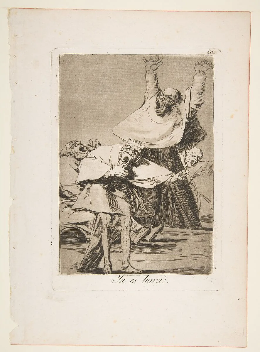 Plate 80 from "Los Caprichos": It is time (Ya es hora) — Goya (Francisco de Goya y Lucientes)