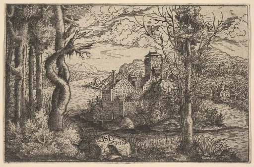 View on a River, with a Castle on an Island