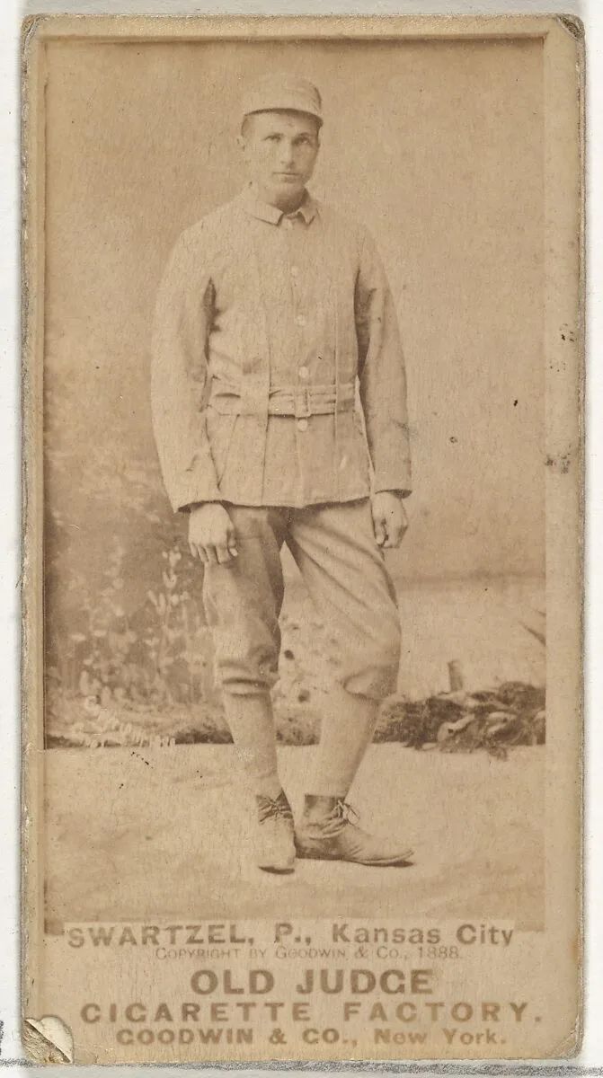 Parke B. Swartzel, Pitcher, Kansas City Cowboys, from the Old Judge series (N172) for Old Judge Cigarettes — Goodwin & Company