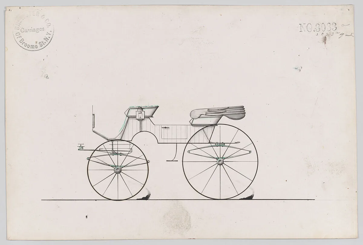 Design for 2 seat Phaeton, no. 3033a — Brewster & Co.