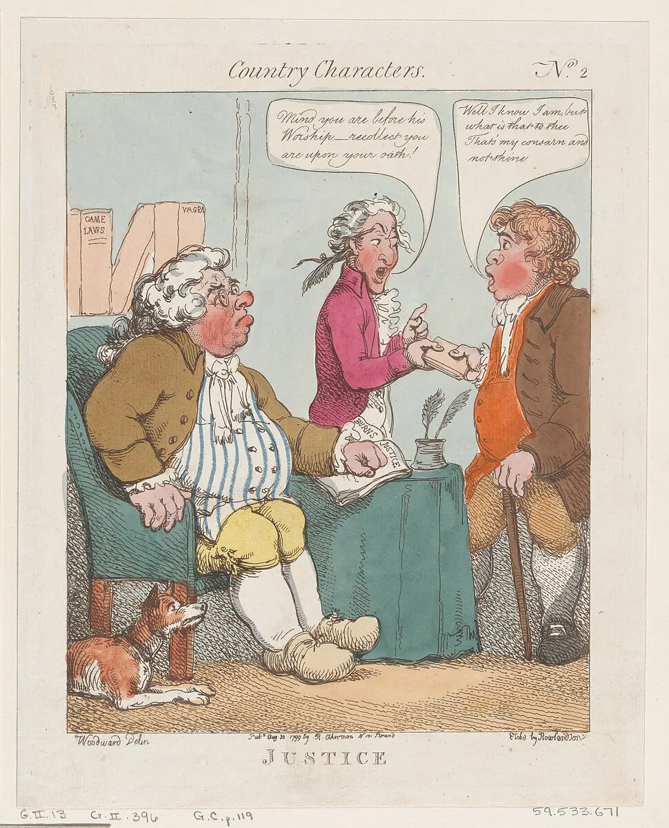 Justice — Rudolph Ackermann, London|George Murgatroyd Woodward|Thomas Rowlandson