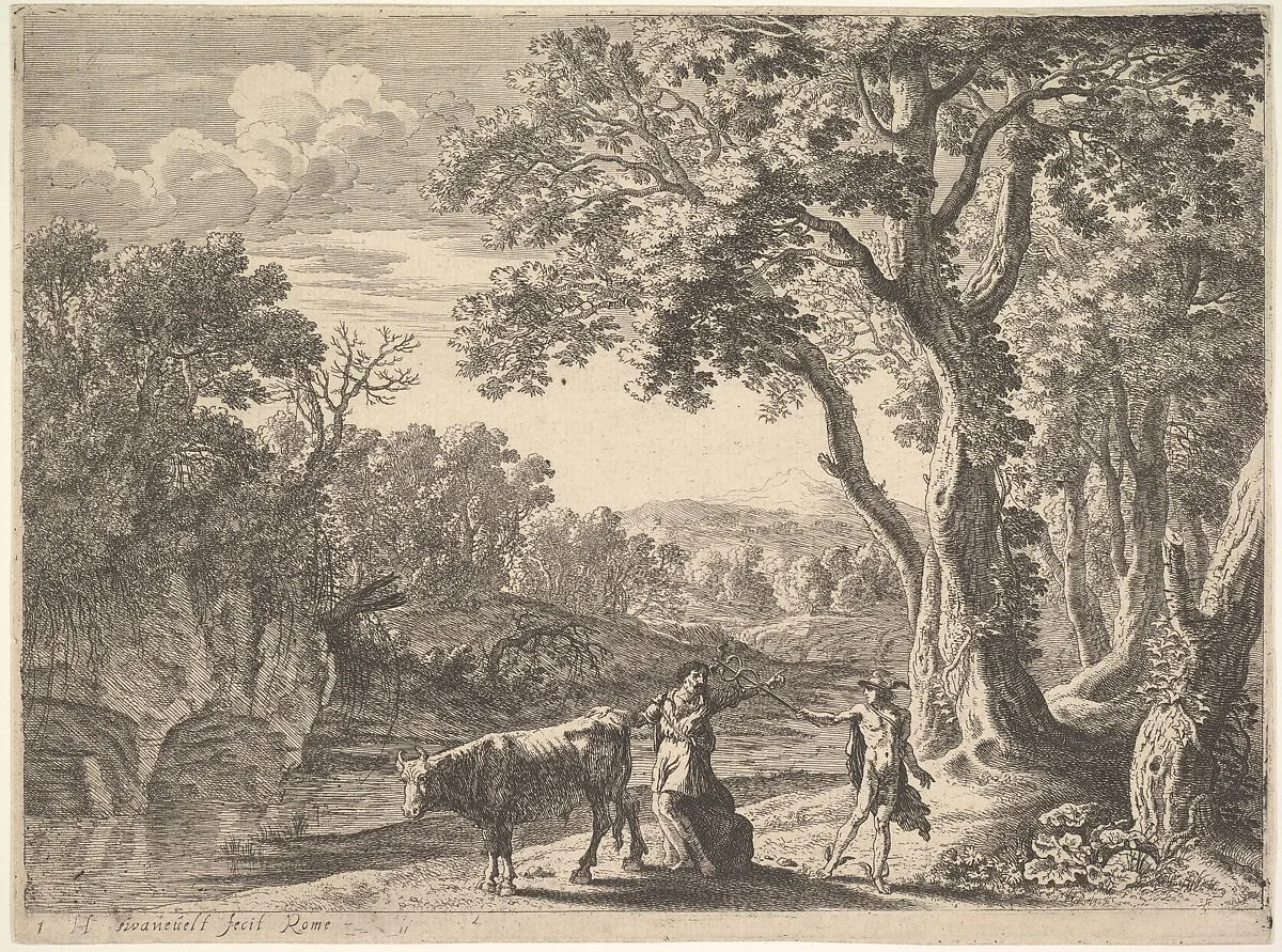 Mercury Turning Battus to Stone — Herman van Swanevelt