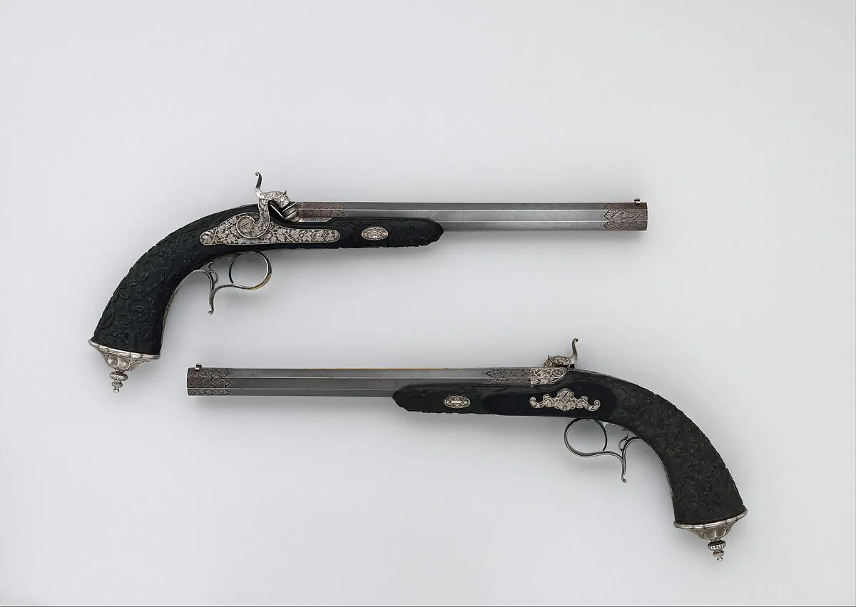 Cased Pair of Percussion Pistols with Accessories — Louis-Julien Gastinne-Renette