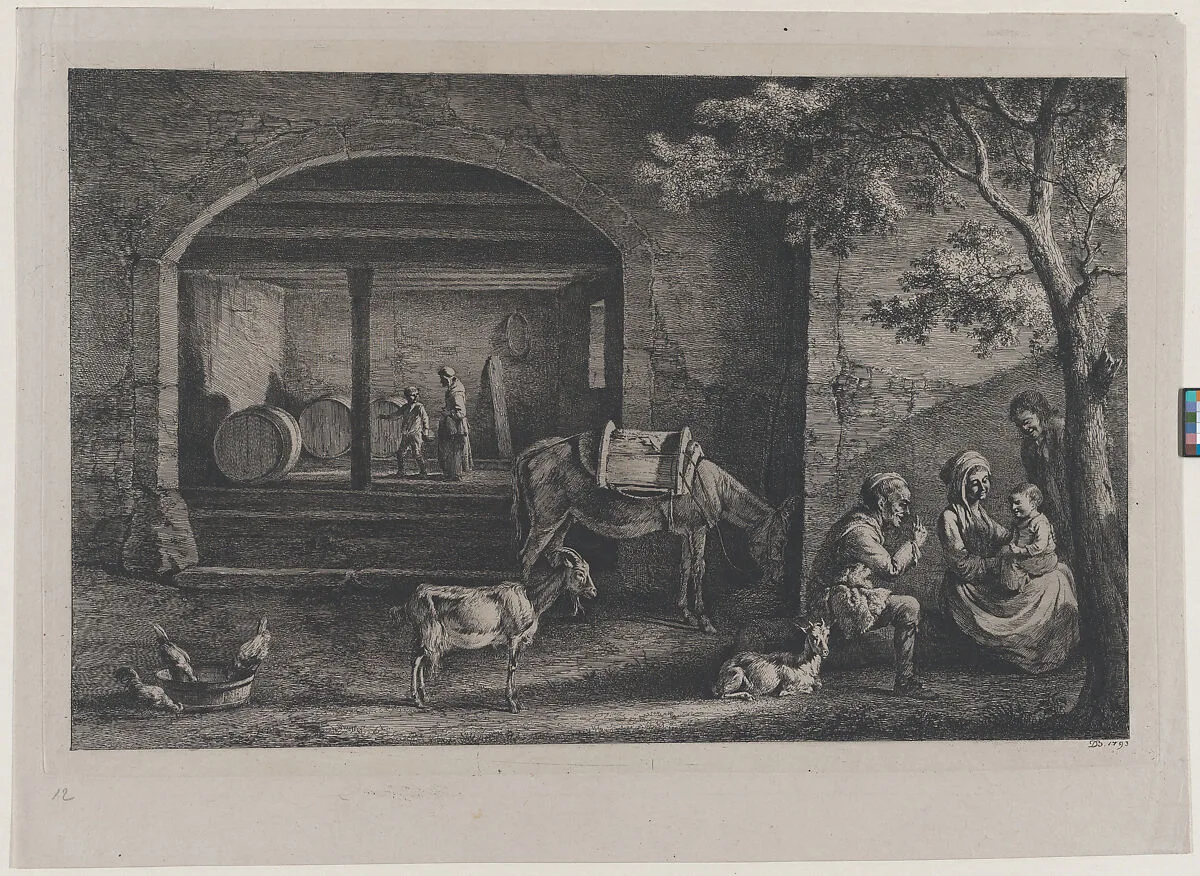 Interior of a Farm at Saint-Jean-de-Touslas — Jean Jacques de Boissieu