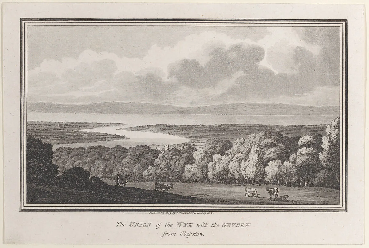 The Union of the Wye with the Severn from Chepstow, from "Remarks on a Tour to North and South Wales, in the year 1797" — W. Wigstead|John Hill|Thomas Rowlandson|Henry Wigstead