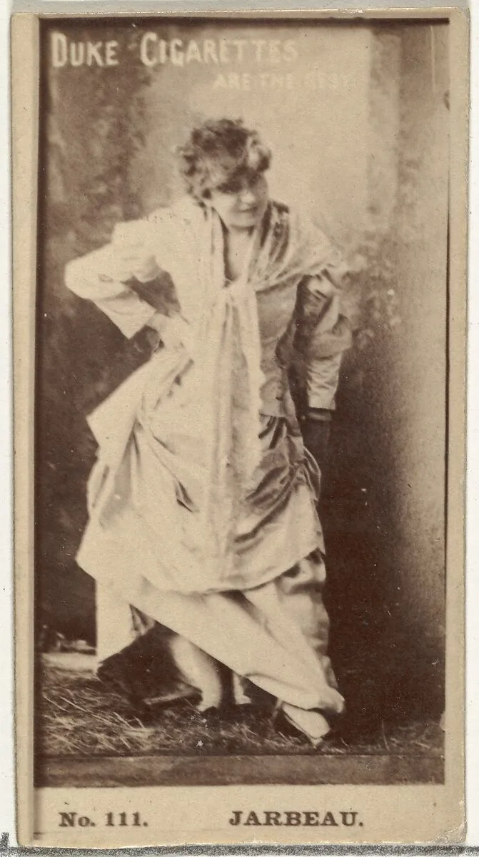 Card Number 111, Miss Jarbeau, from the Actors and Actresses series (N145-6) issued by Duke Sons & Co. to promote Duke Cigarettes — W. Duke, Sons & Co.