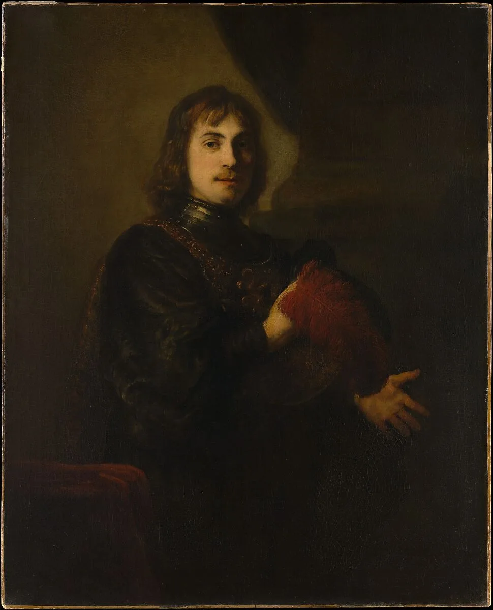 Portrait of a Man with a Breastplate and Plumed Hat — Rembrandt