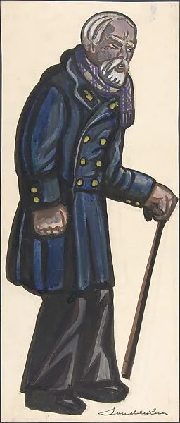 Old man with a cane — Sergey Sudeykin