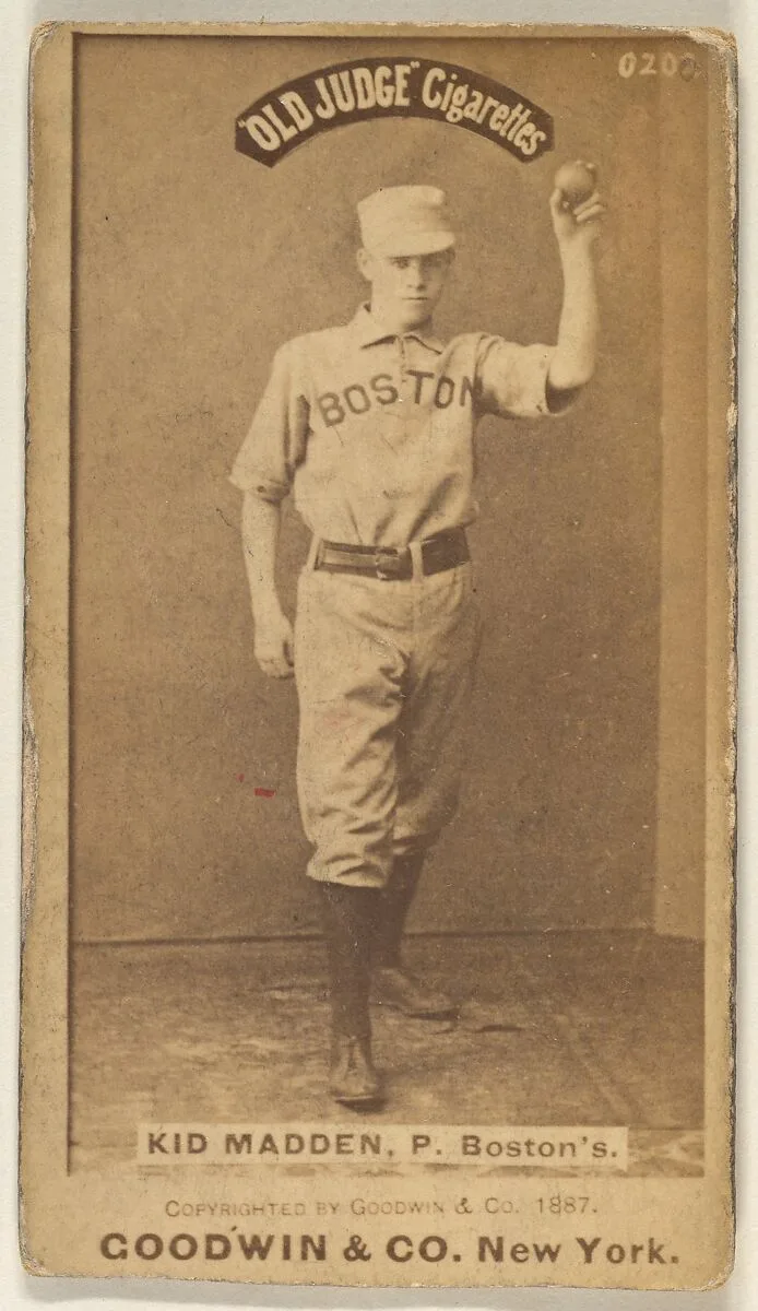 Kid Madden, Pitcher, Boston, from the Old Judge series (N172) for Old Judge Cigarettes — Goodwin & Company