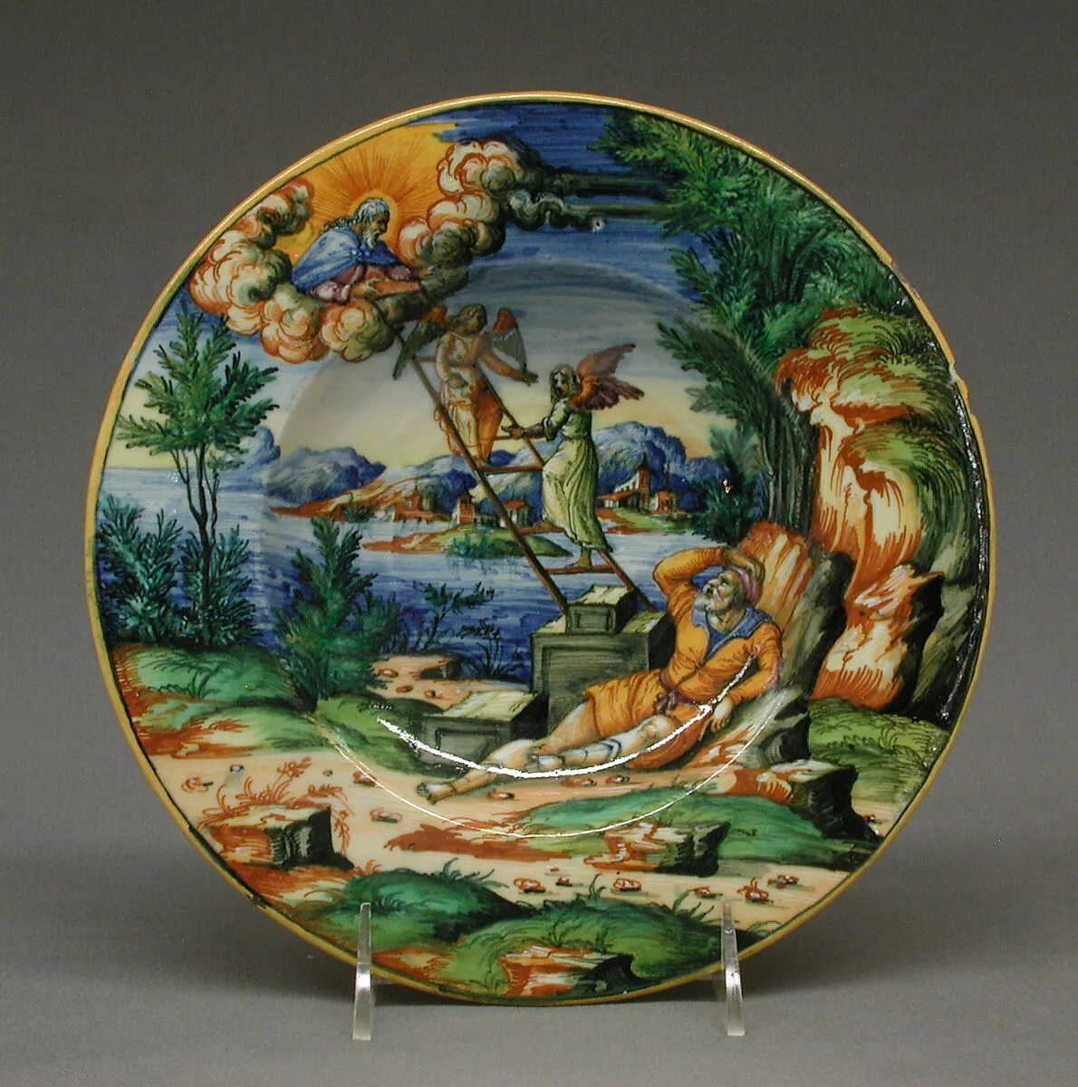 Dish with Jacob's Dream — Orazio Fontana|Guido Fontana|Sebald Beham