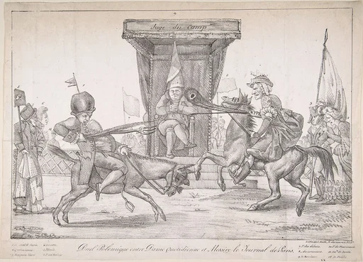 Polemical Duel between Lady Quotidienne and Sir Journal de Paris