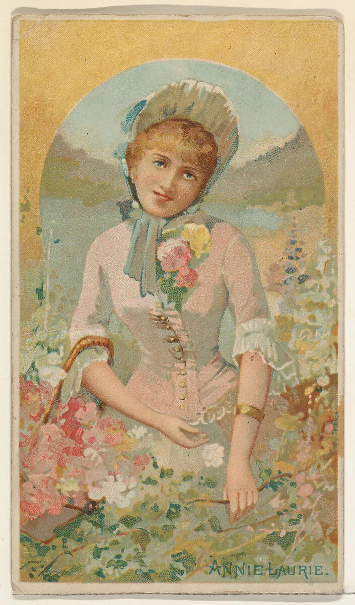 Annie Laurie, from the Illustrated Songs series (N116) issued by W. Duke, Sons & Co. to promote Honest Long Cut Tobacco — George S. Harris & Sons|American Tobacco Company|W. Duke, Sons & Co.