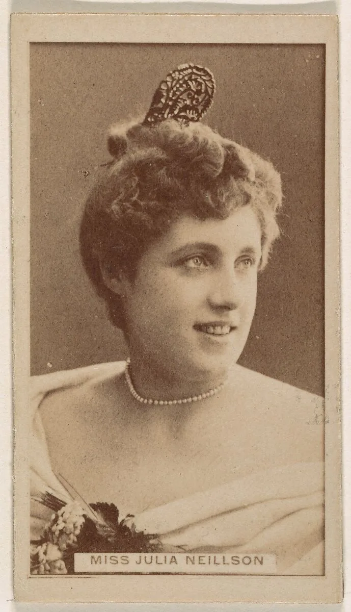 Miss Julia Neillson, from the Actresses series (N245) issued by Kinney Brothers to promote Sweet Caporal Cigarettes — Kinney Brothers Tobacco Company
