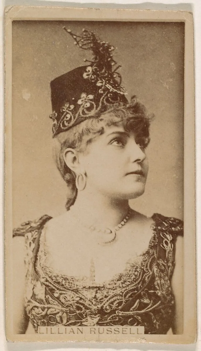 Lillian Russell, from the Actresses series (N245) issued by Kinney Brothers to promote Sweet Caporal Cigarettes — Kinney Brothers Tobacco Company