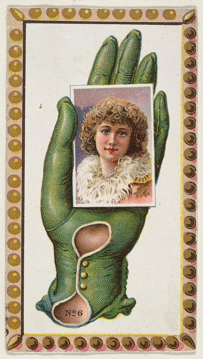 Card Number 6, cut-out from banner advertising the Opera Gloves series (G29) for Allen & Ginter Cigarettes — Allen & Ginter|American Tobacco Company