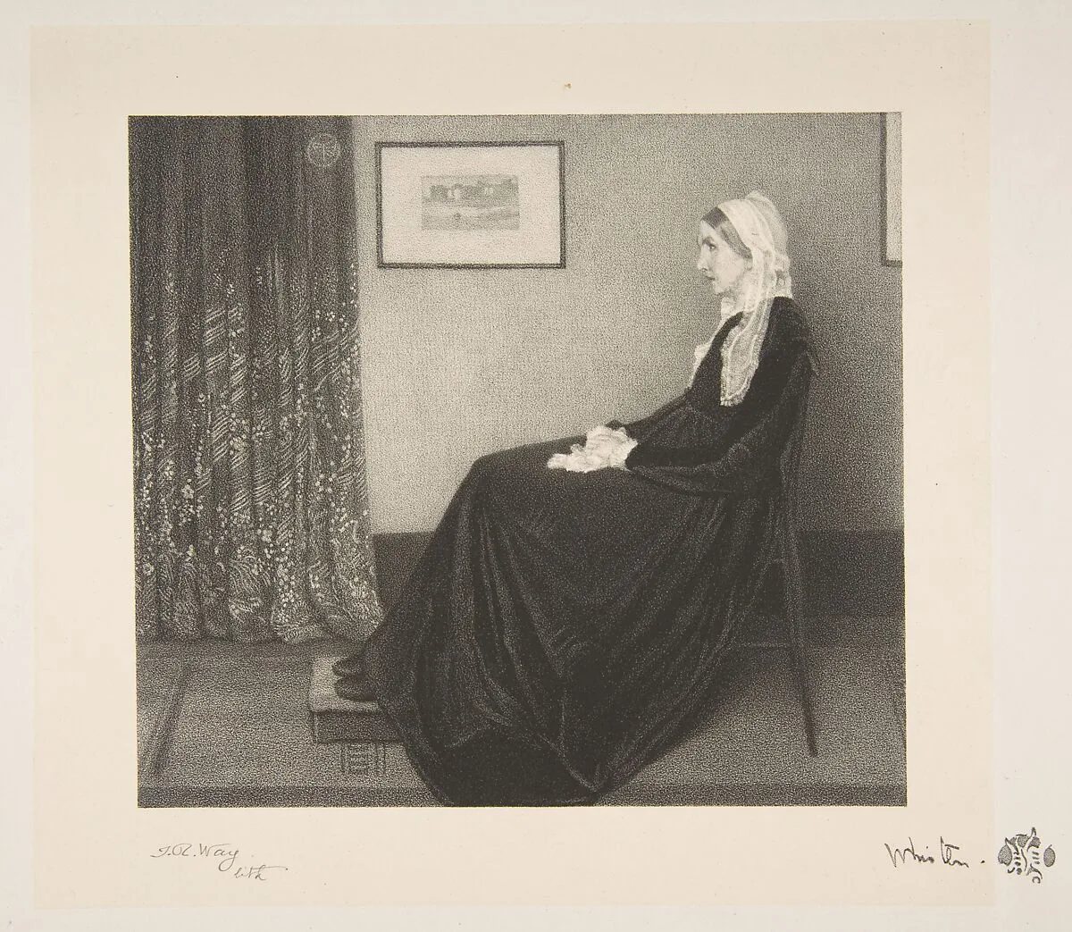 Arrangement in Grey and Black: Portrait of the Artist's Mother — James McNeill Whistler|Thomas Robert Way