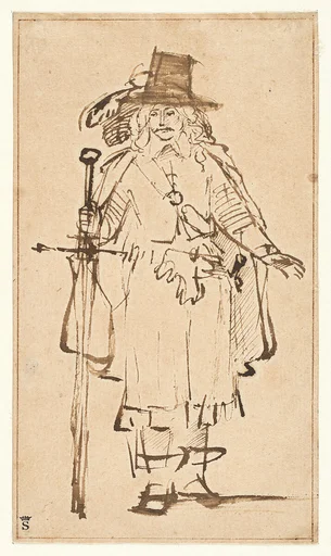 An Officer Holding a Ceremonial Sword