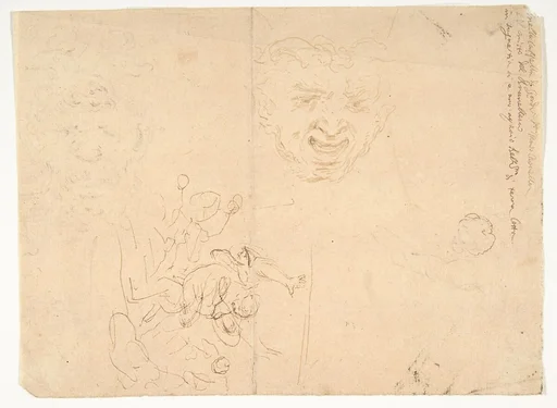 Head of a Satyr and Other Figure Studies