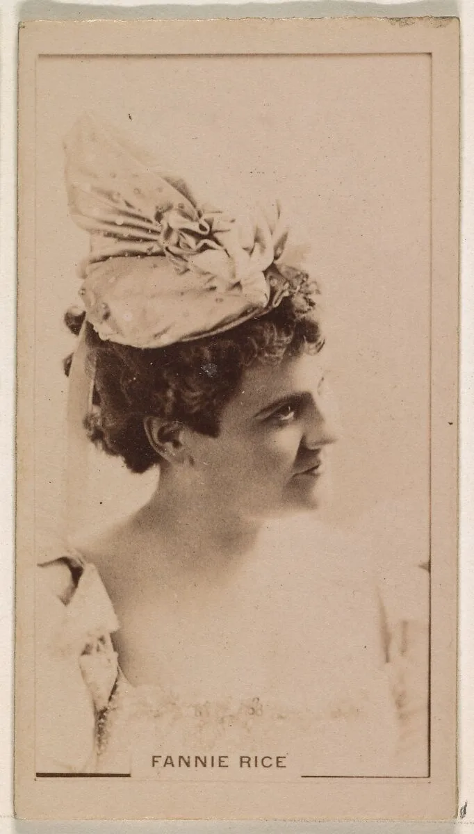 Fannie Rice, from the Actresses series (N245) issued by Kinney Brothers to promote Sweet Caporal Cigarettes — Kinney Brothers Tobacco Company