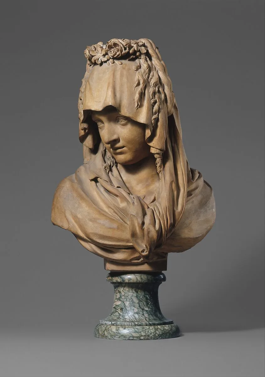 Bust of a Girl Veiled and Crowned with Flowers — Pierre Julien