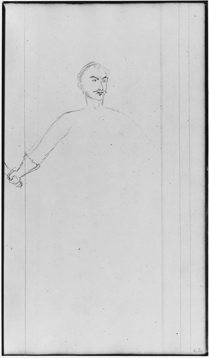 Man (with Sword?) (from Sketchbook) — John William Casilear