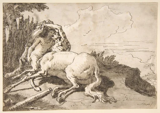 Centaur Embracing a Satyress